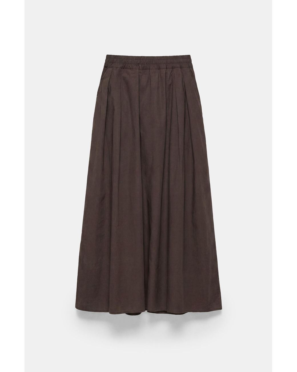 Pull&Bear Brown Long Poplin Skirt
