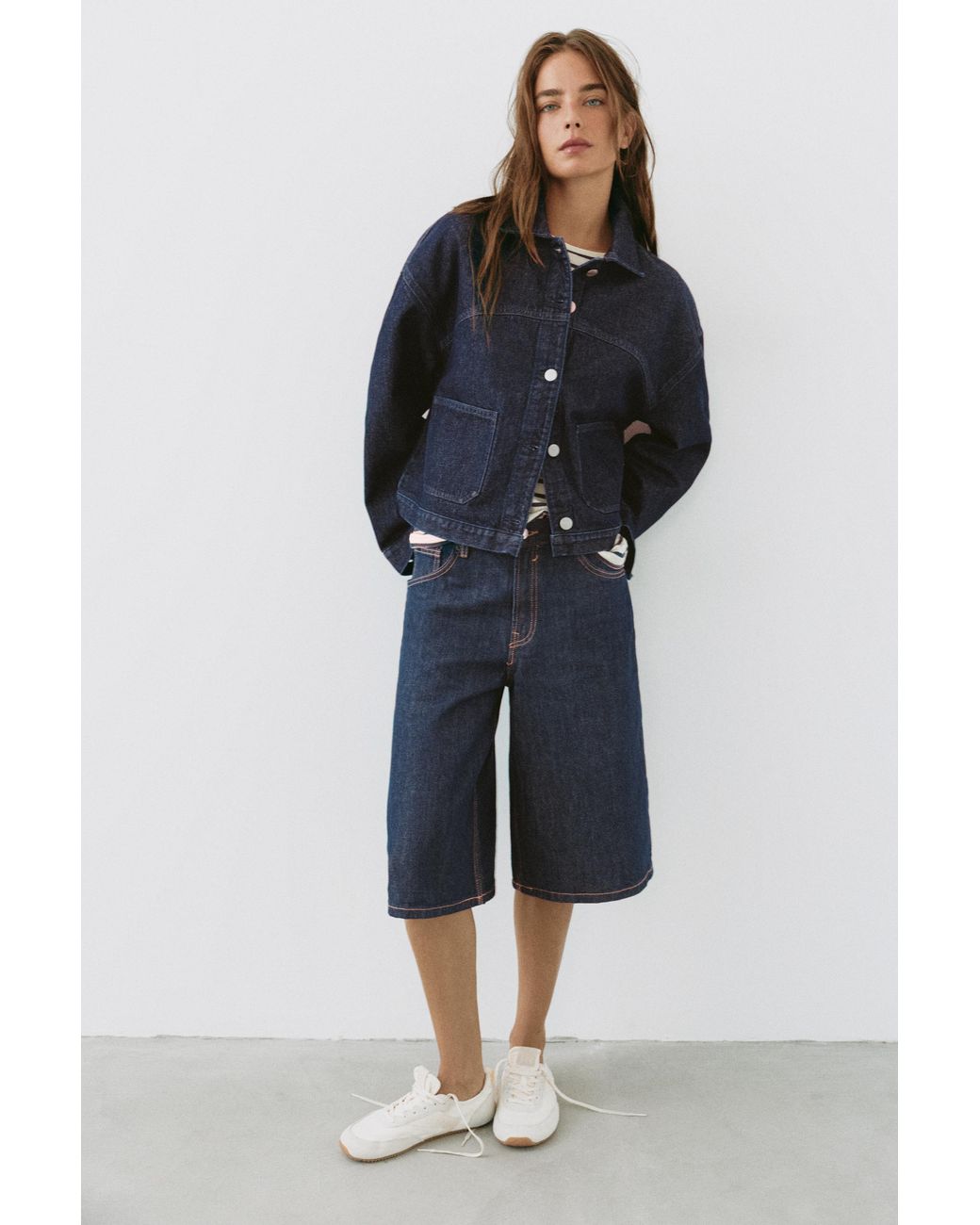 Pull&Bear Blue Boxy Denim Overshirt