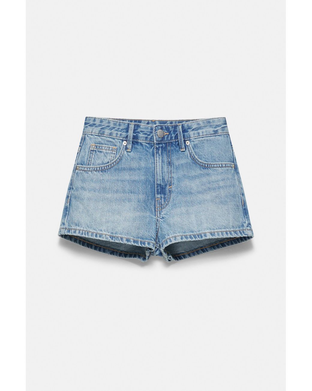 Pull&Bear Blue Low-Rise Denim Mini Shorts