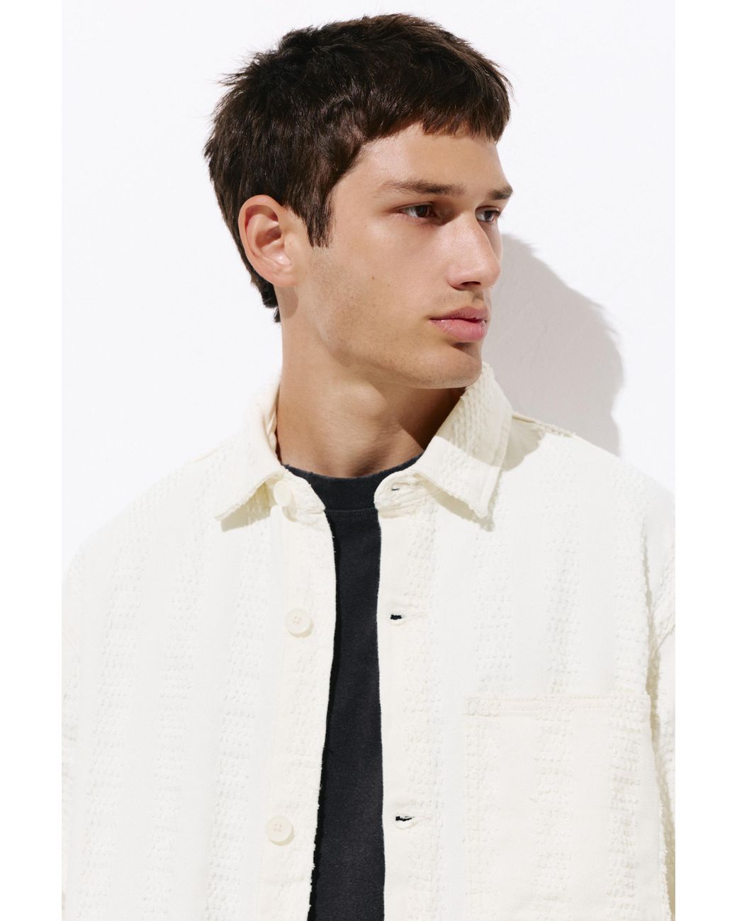 Pull&Bear Jacquard Overhemd in het White voor heren