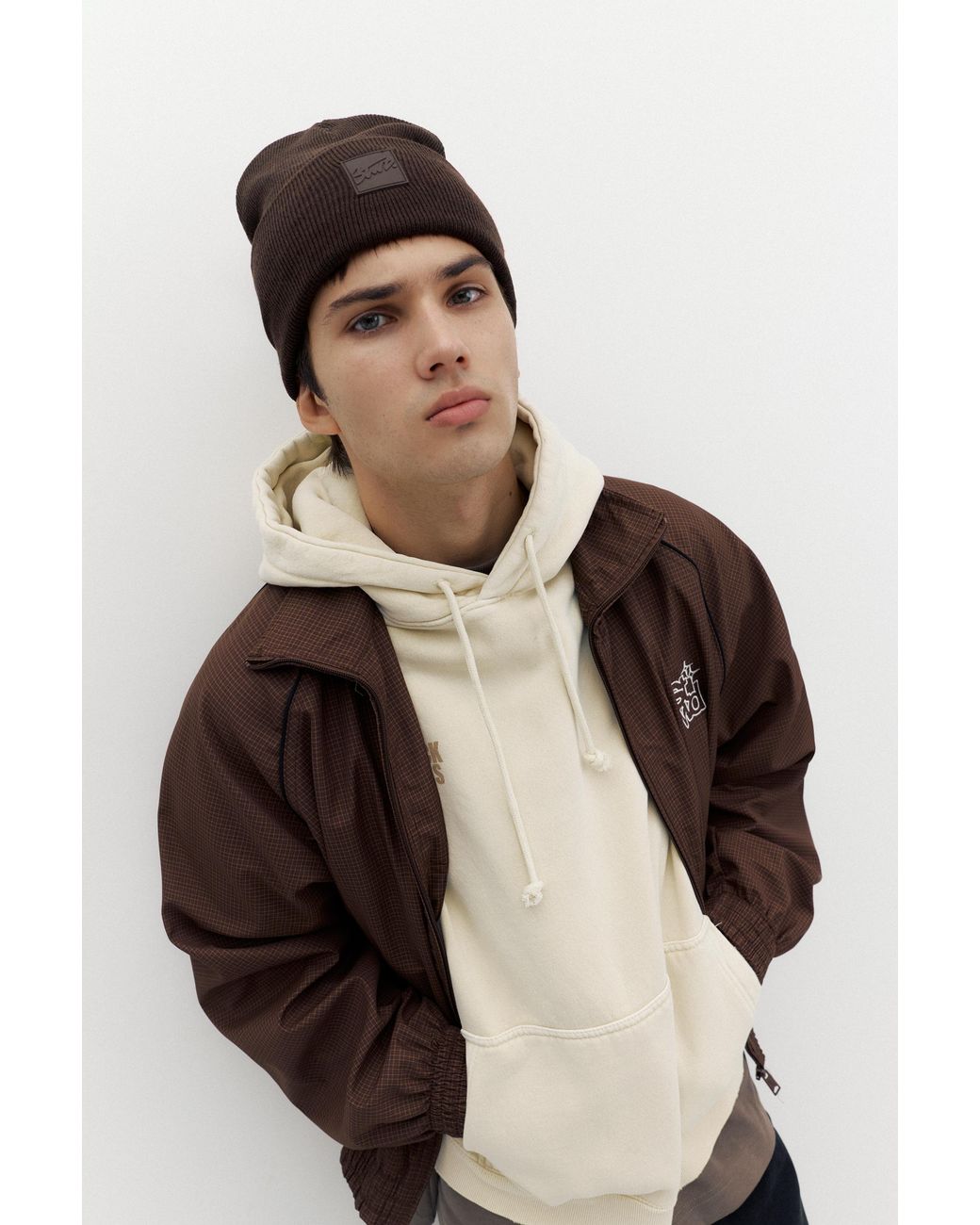 Pull&Bear Brown Stwd Beanie for men