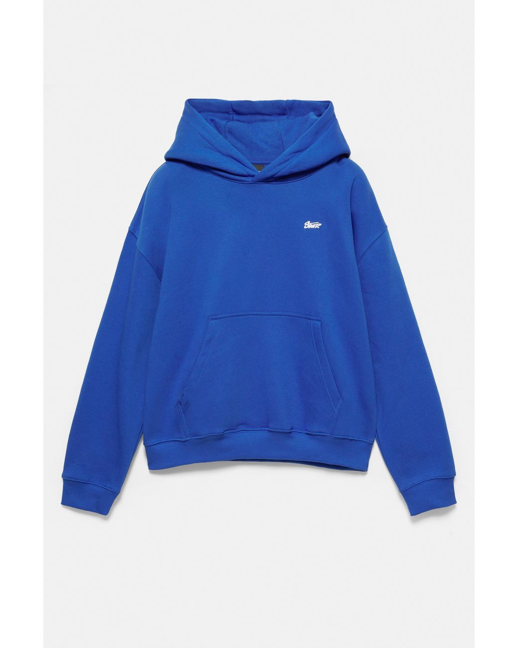 Pull&Bear Blue Stwd Logo Boxy Hoodie for men