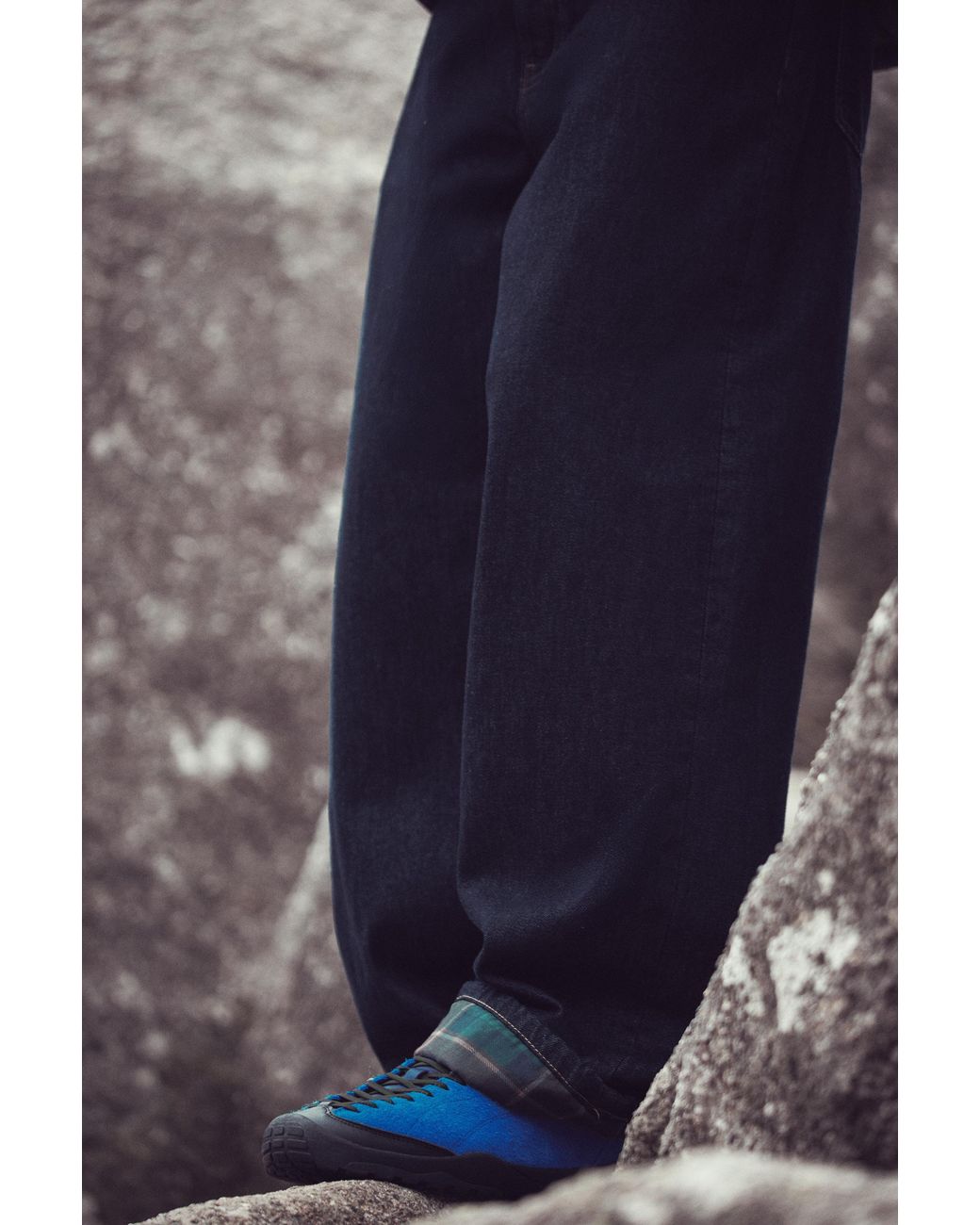 Pull&Bear Trekking-Sneakers Van Leer in het Blue voor heren