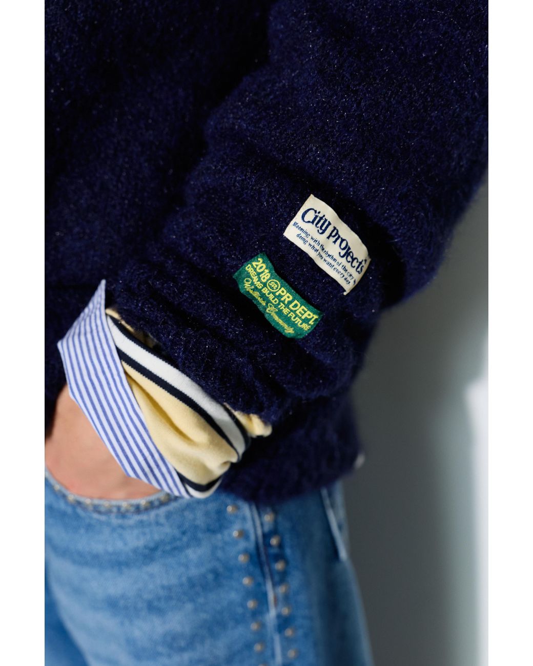 Pull&Bear Blue Basic Round Neck Jumper