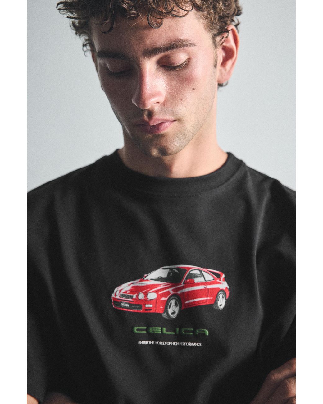 Pull&Bear Gray Toyota Celica T-Shirt for men