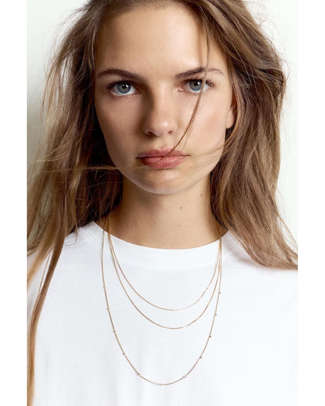 Pull&Bear White 3Er-Pack Glänzende Halsketten