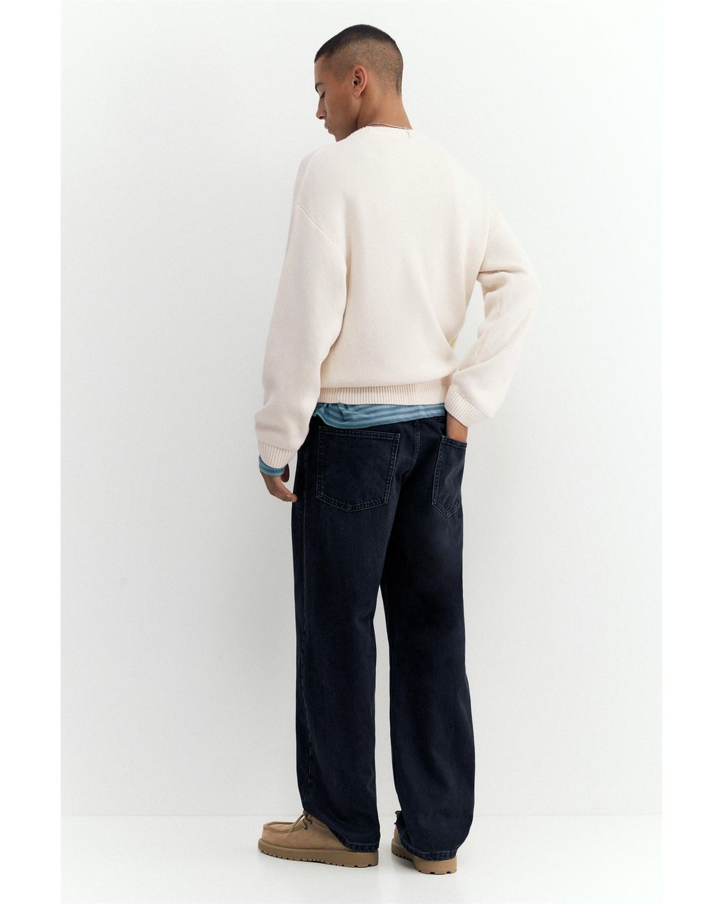 Pull&Bear Blue Stwd Graphic Jumper for men