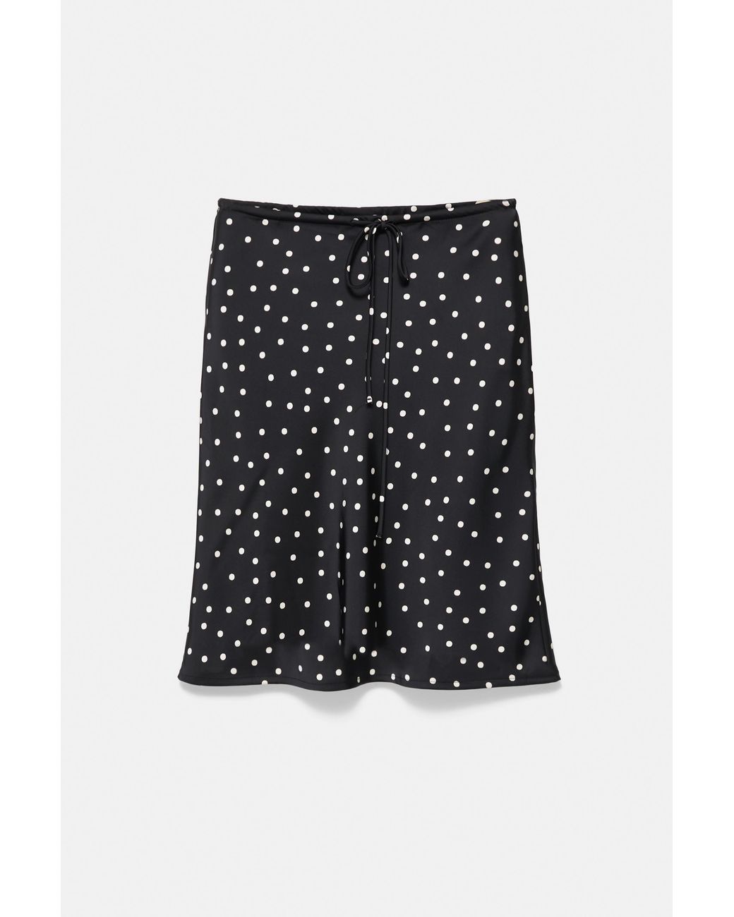 Pull&Bear Blue Polka Dot Satin Midi Skirt