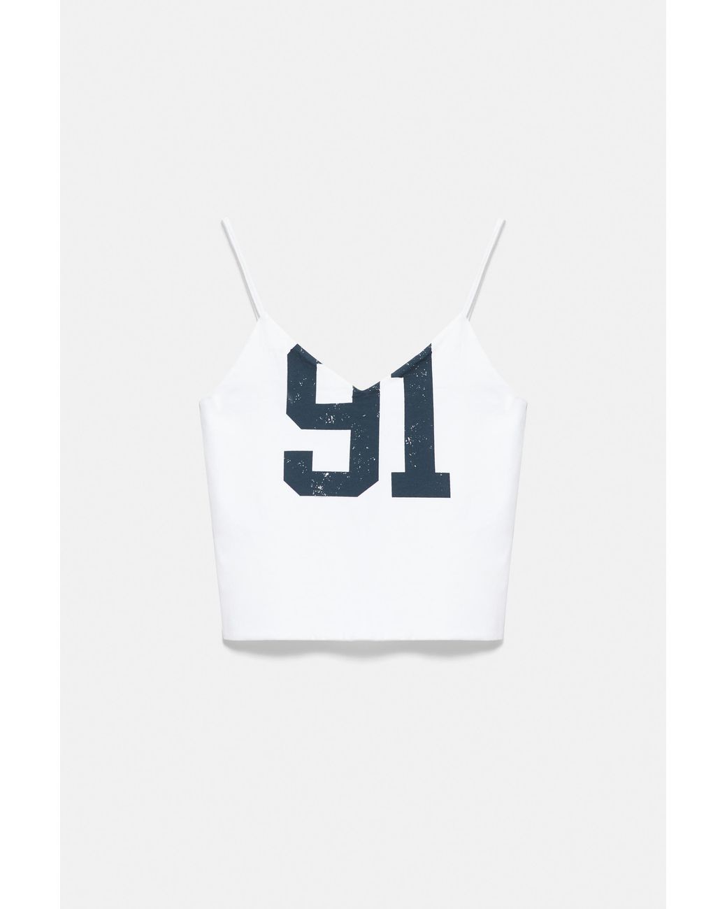 Pull&Bear White Trägertop Mit Nummerngrafik