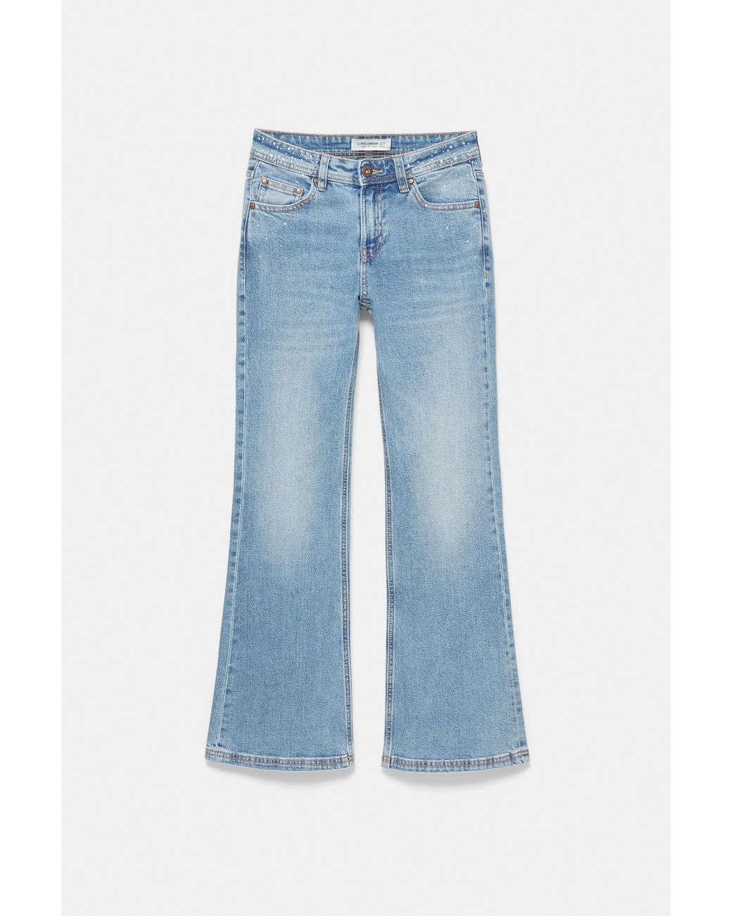 Pull&Bear Bootcut Jeans Met Stras in het Blue