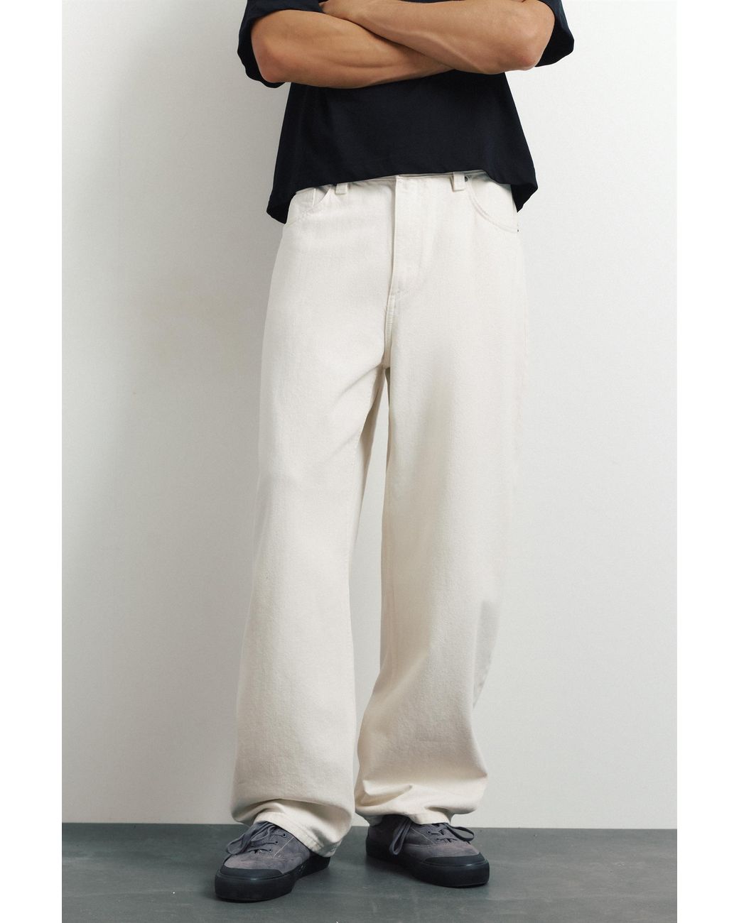 Pull&Bear Baggy Pofmodel Jeans in het White voor heren