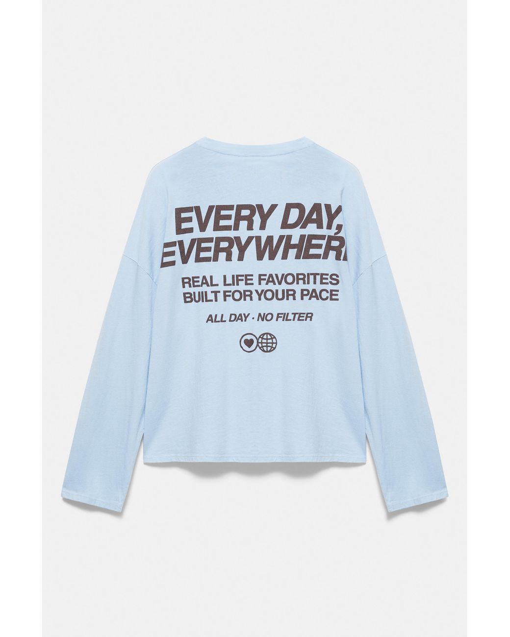 Pull&Bear Blue Oversize Graphic T-Shirt