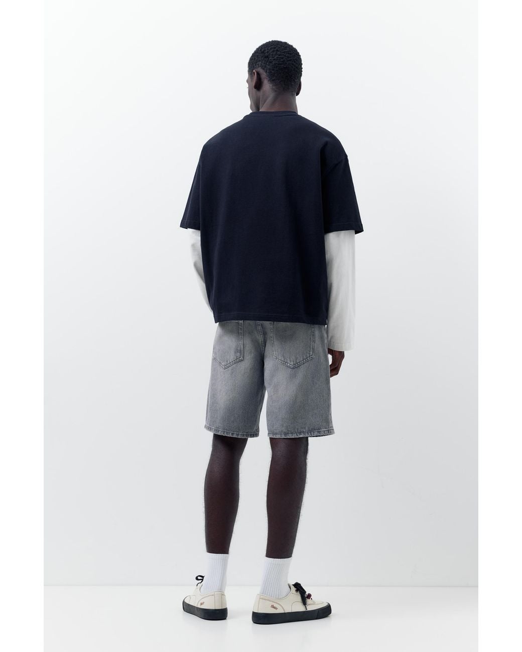 Pull&Bear Blue Standard Denim Bermuda Shorts for men