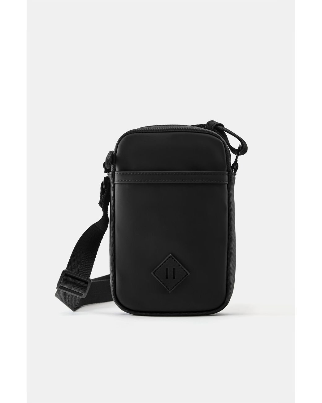 Pull&Bear Gecoate Crossbodytas in het Black voor heren