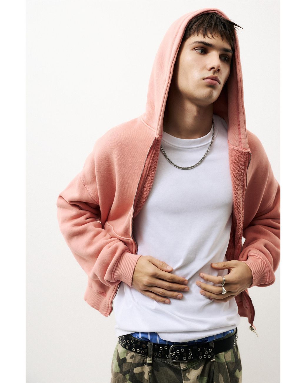 Felpa Con Cappuccio E Zip di Pull&Bear in Multicolor da Uomo