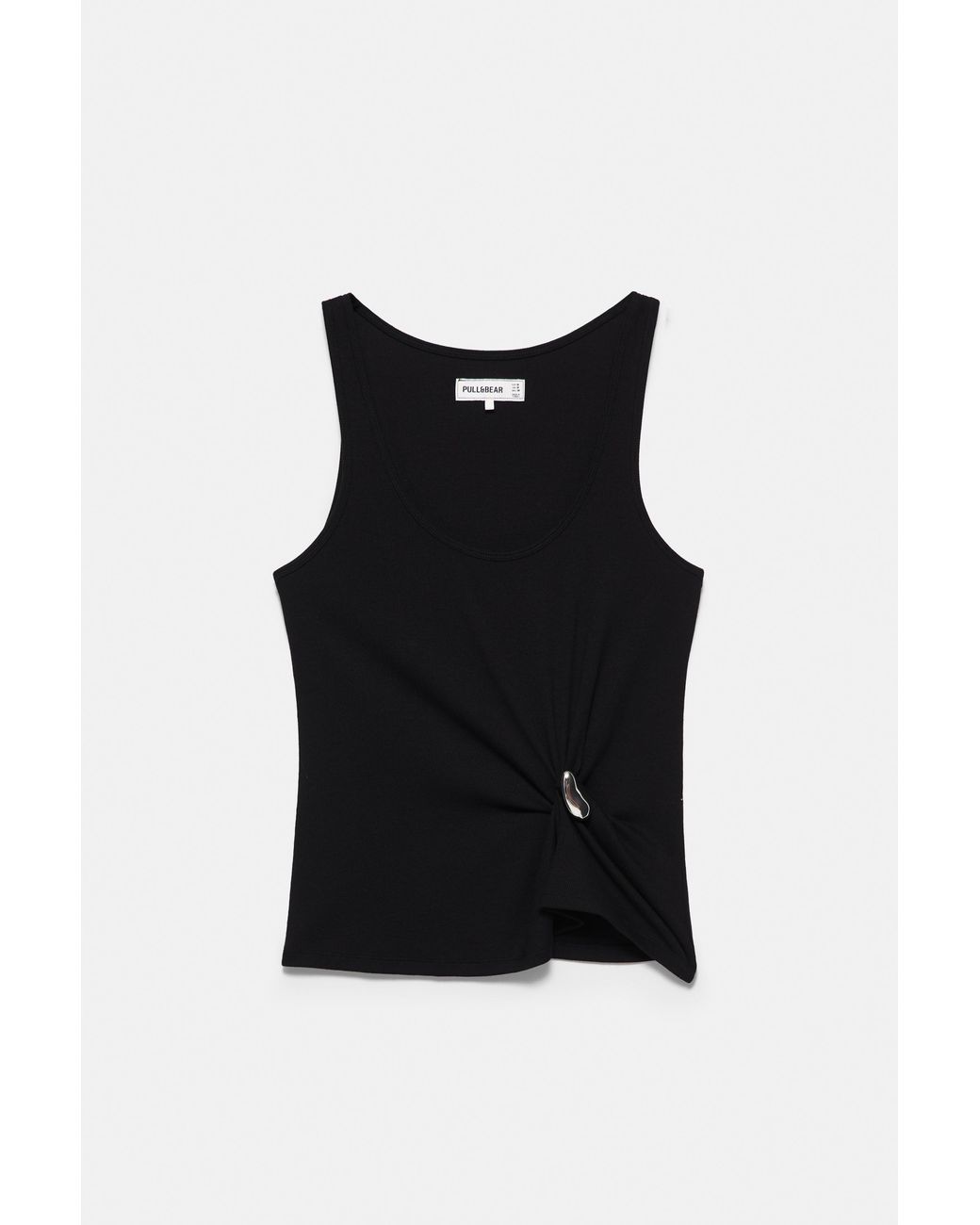 Pull&Bear Black Metal Appliqué Tank Top