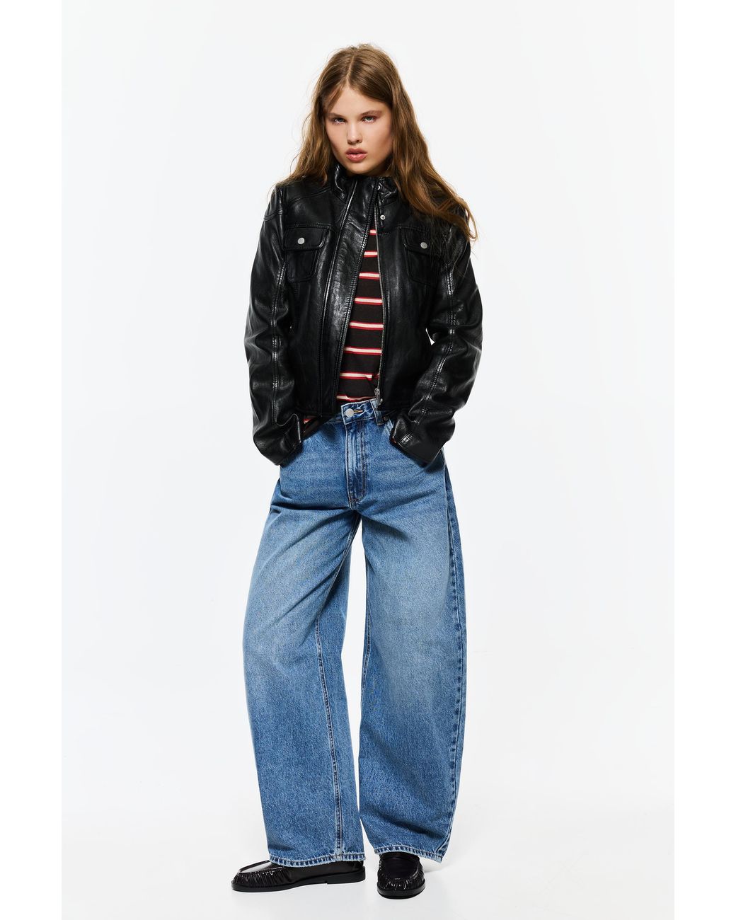 Pull&Bear Black 100% Sheepskin Jacket