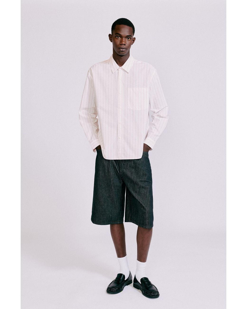 Pull&Bear Multicolor Striped Long Sleeve Shirt for men