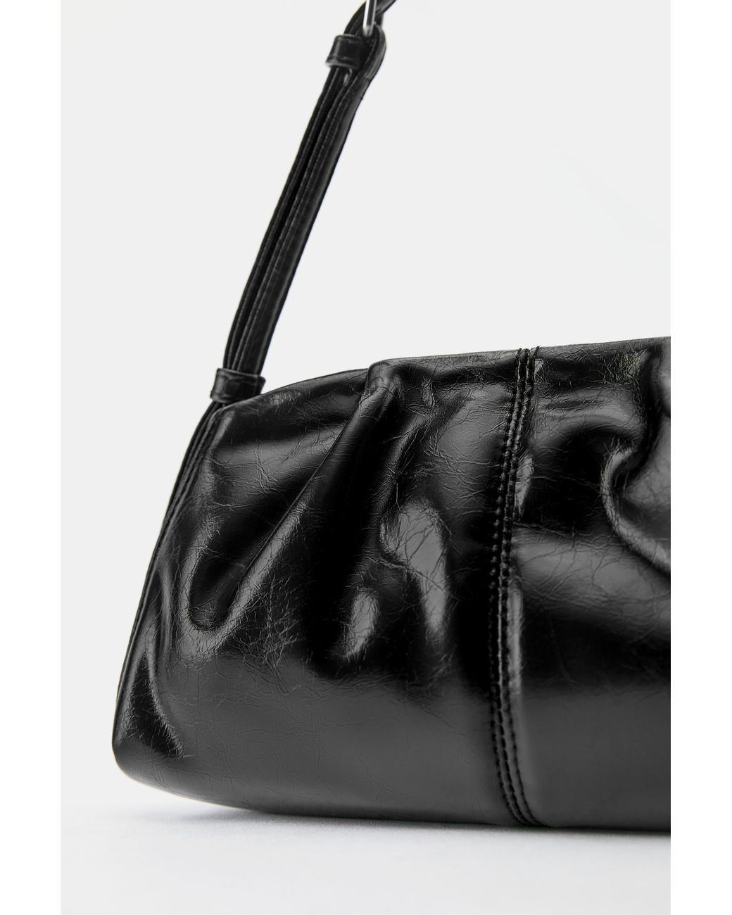 Pull&Bear Black Pleated Shoulder Bag