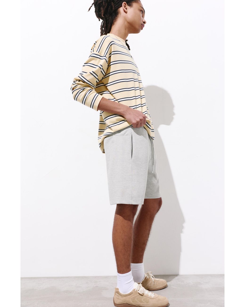 Pull&Bear Blue Piqué Jogger Bermuda Shorts for men