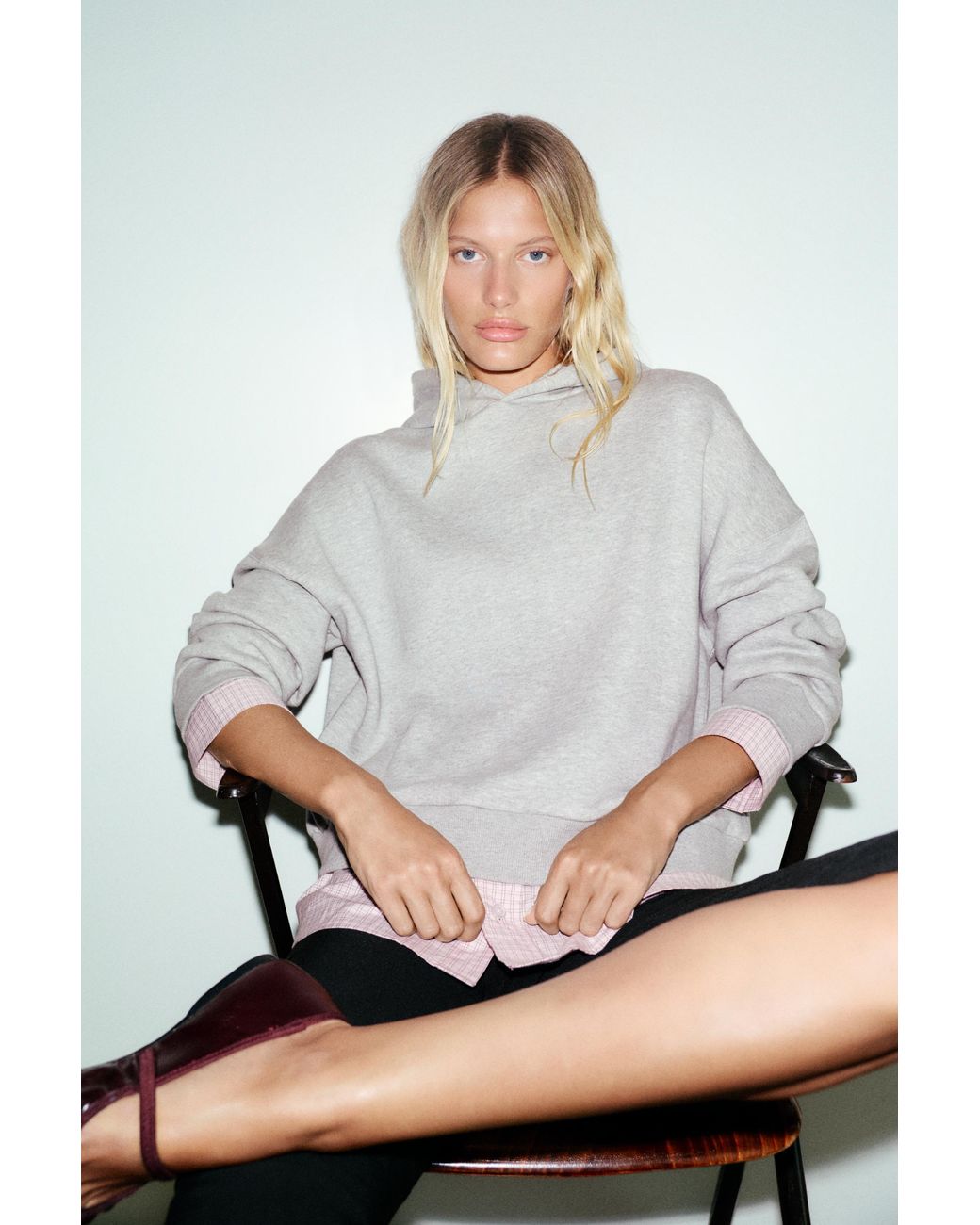 Pull&Bear Black Combined Hoodie