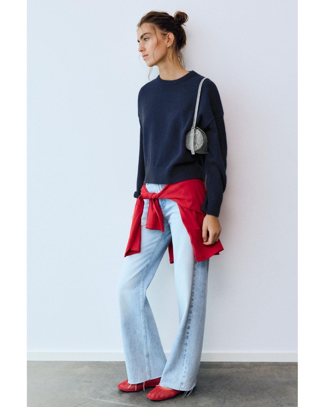 Pull Boxy En Maille Soft Pull&Bear en coloris Blue
