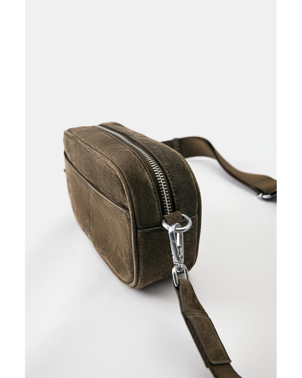 Pull&Bear Green Leather Crossbody Bag for men