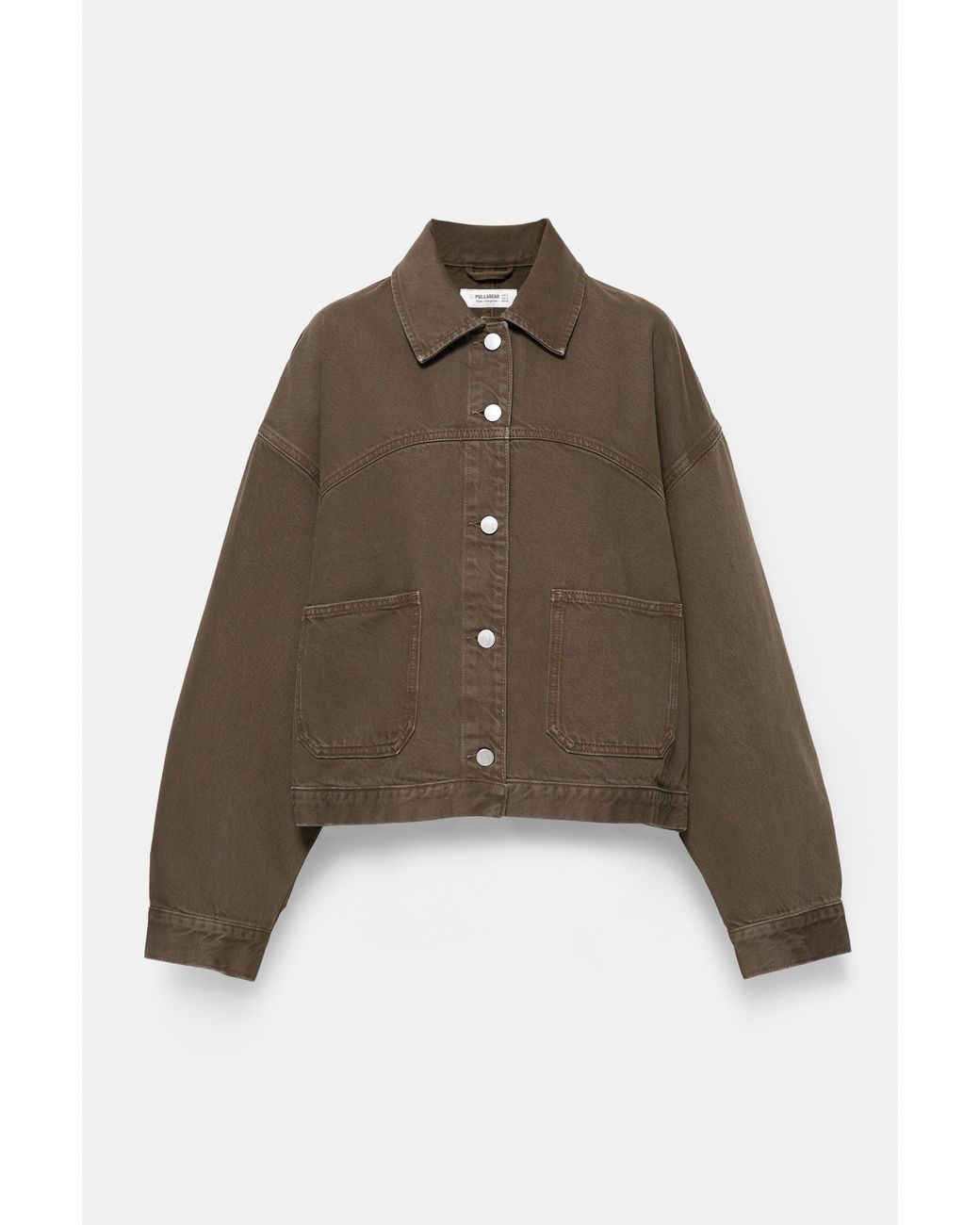 Pull&Bear Brown Boxy Denim Overshirt