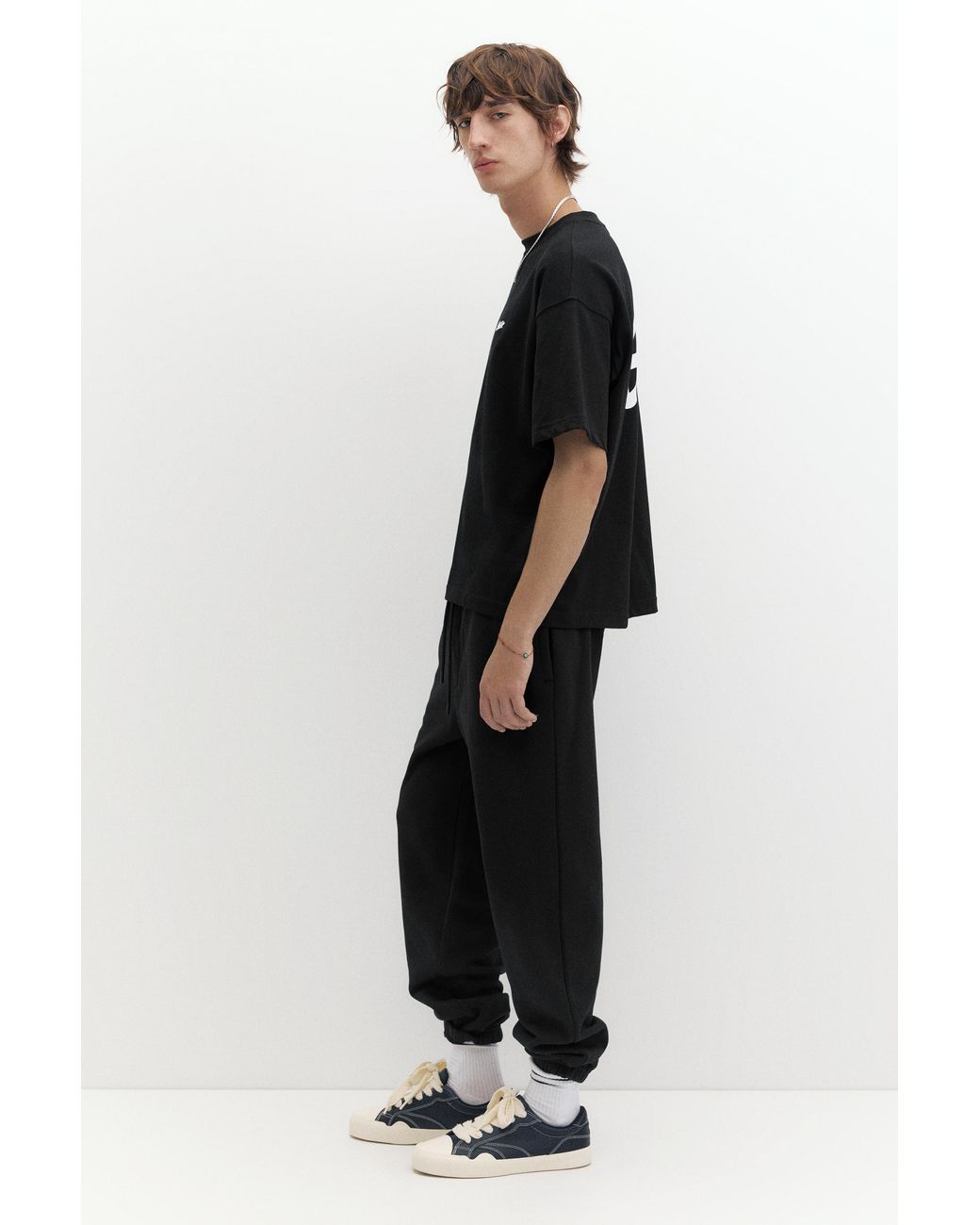 Pull&Bear Black Stwd Joggers for men