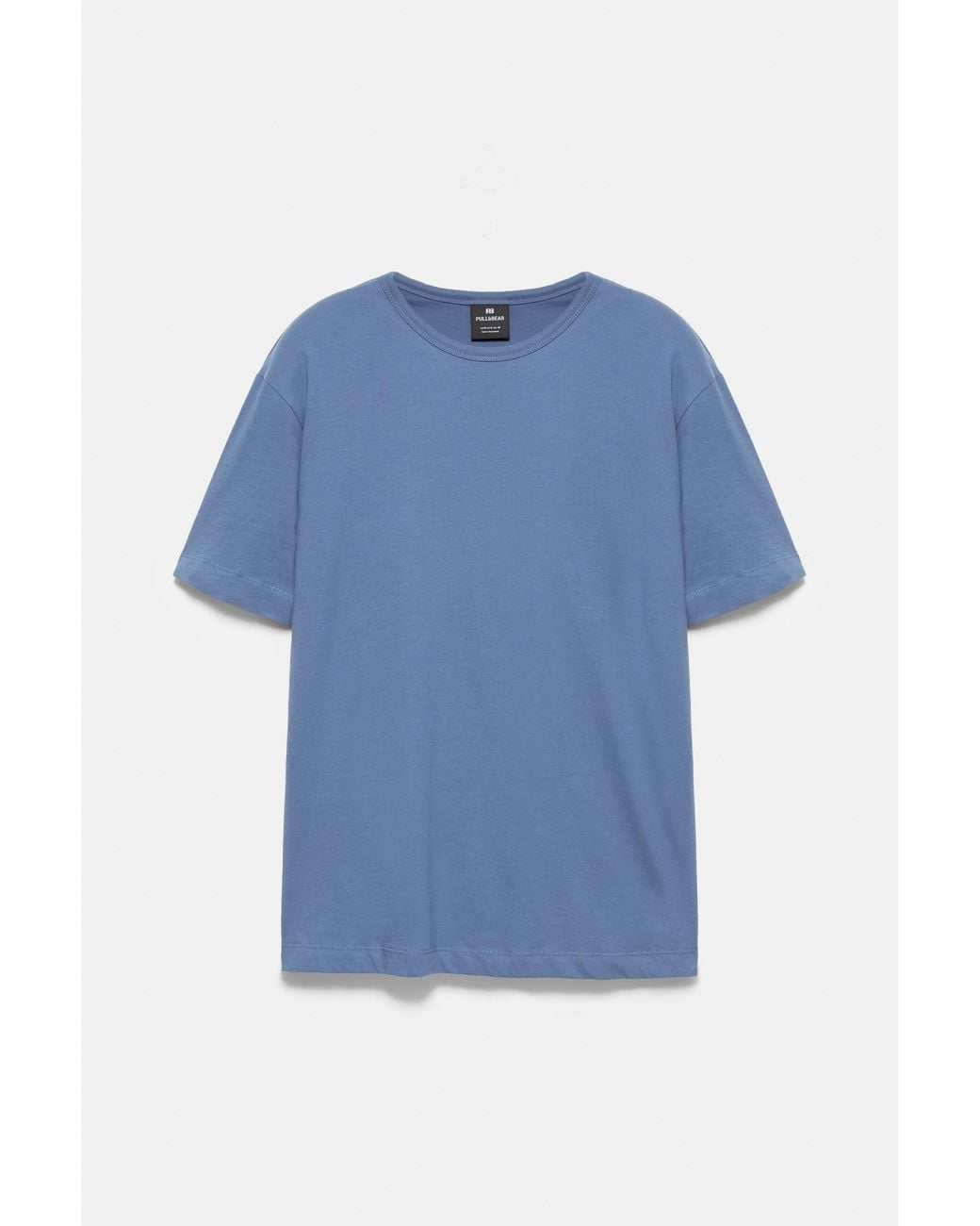 Pull&Bear Basic Slim Fit T-Shirt in het Blue voor heren