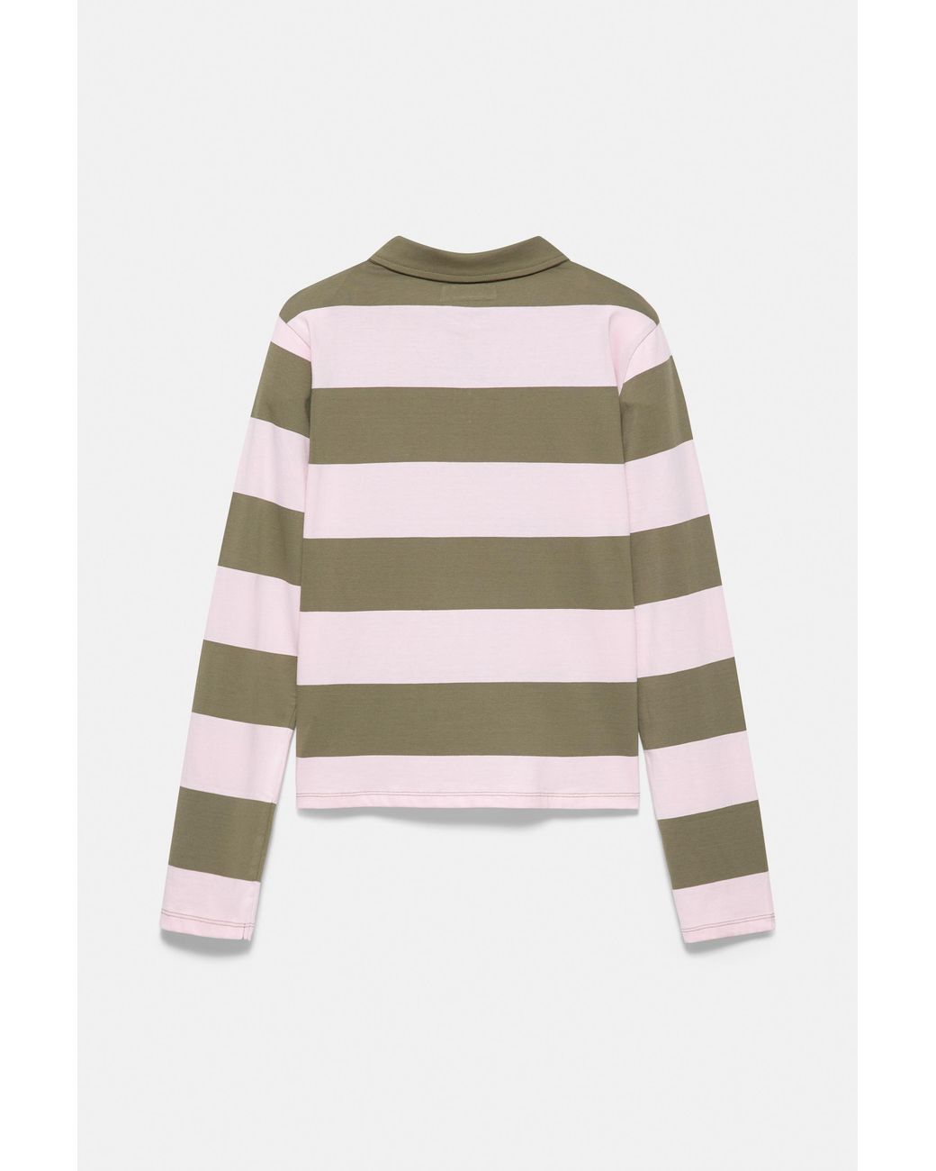 Pull&Bear Gray Long Sleeve Polo Shirt
