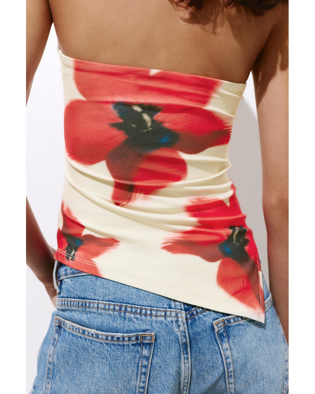 Pull&Bear Multicolor Floral Bandeau Top