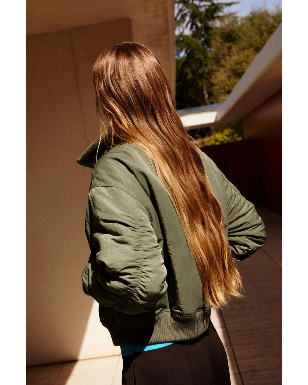 Pull&Bear Multicolor Oversize High-Neck Bomber Jacket
