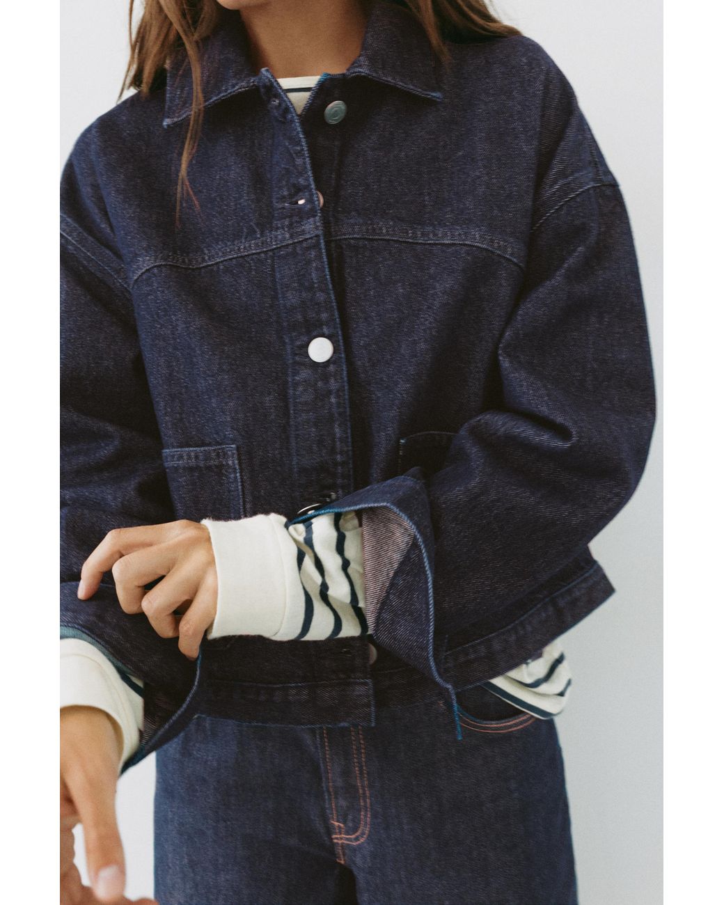 Pull&Bear Blue Boxy Denim Overshirt