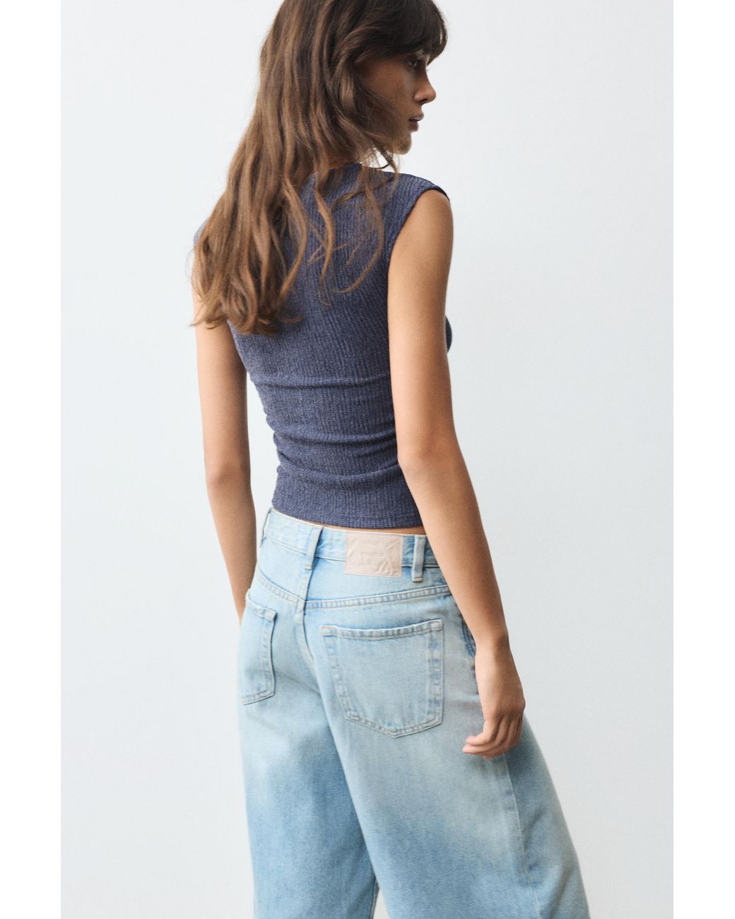 Pull&Bear Blue Crepe Top