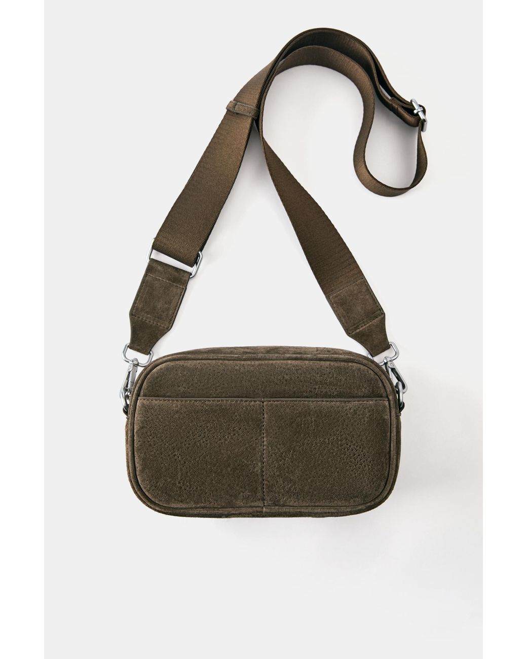 Pull&Bear Green Leather Crossbody Bag for men