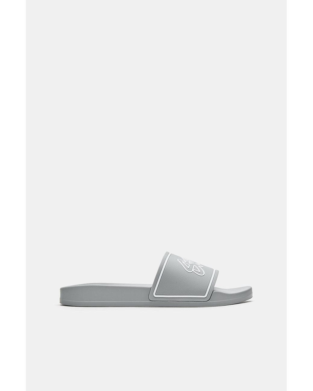 Pull&Bear Gray Stwd Rubber Sandals for men