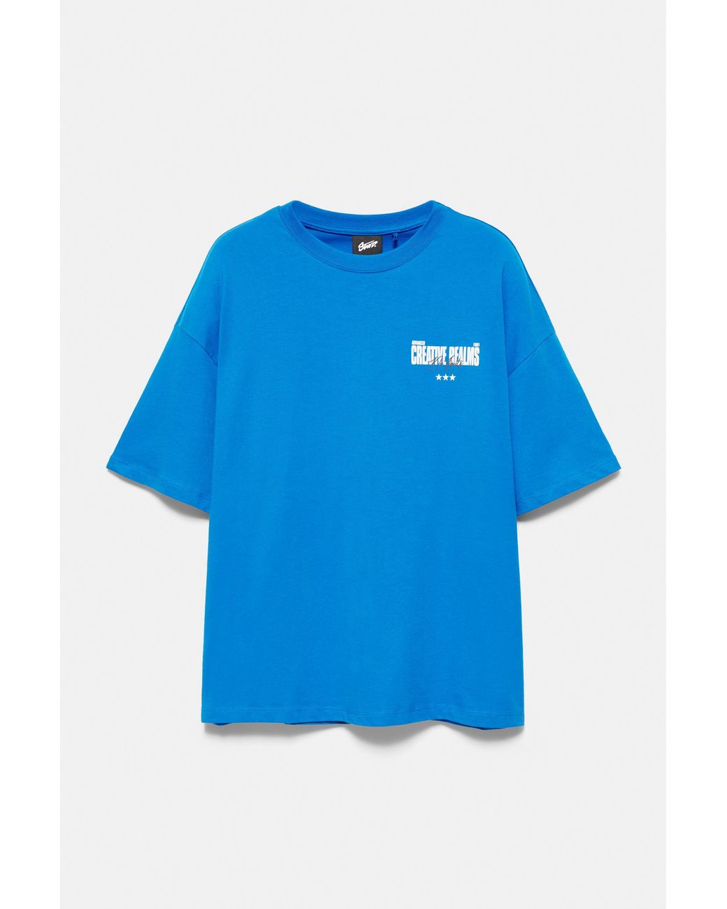 Pull&Bear Blue Creative Realms Graphic T-Shirt for men