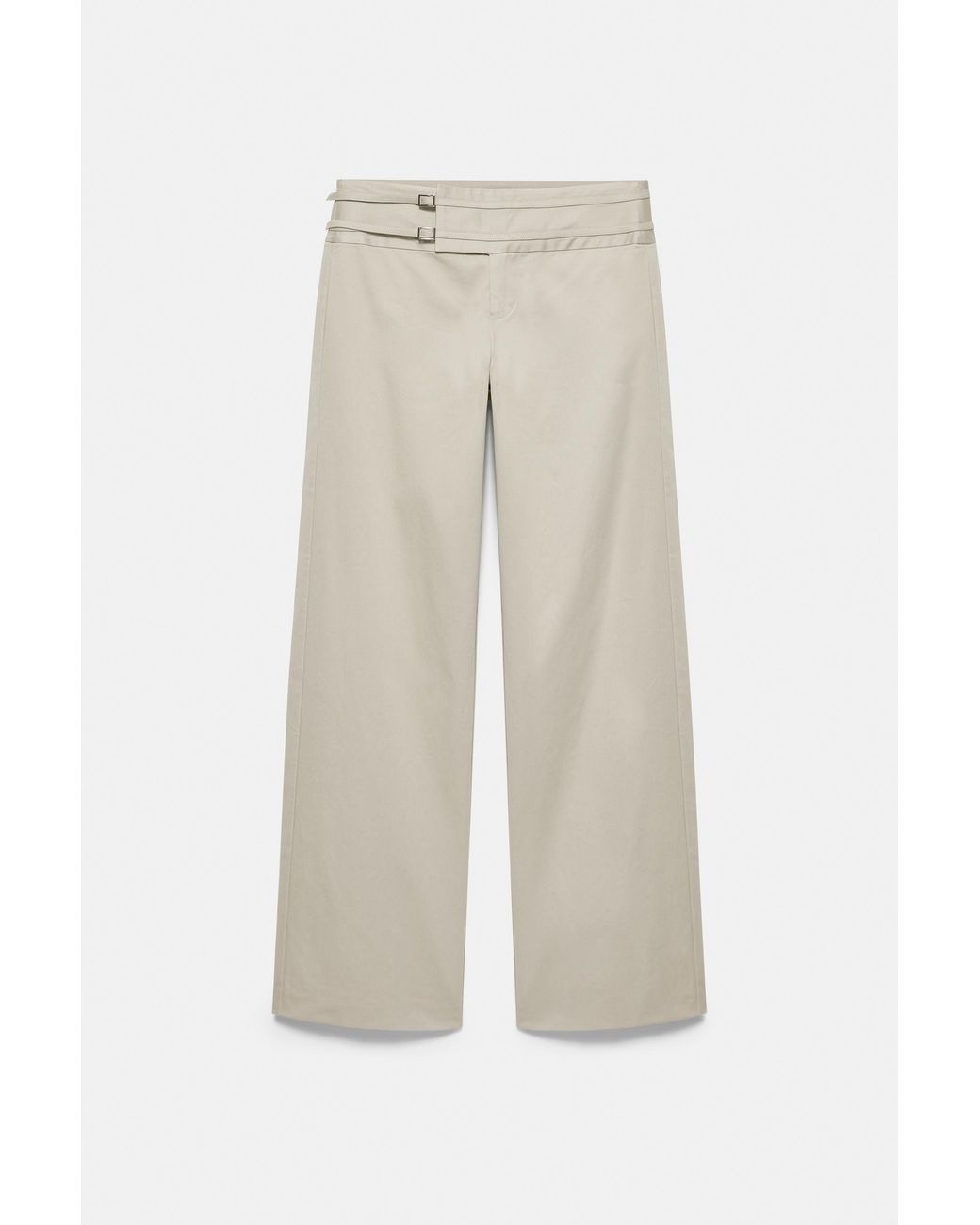 Pull&Bear Blue Buckle-Detail Trousers Culottes