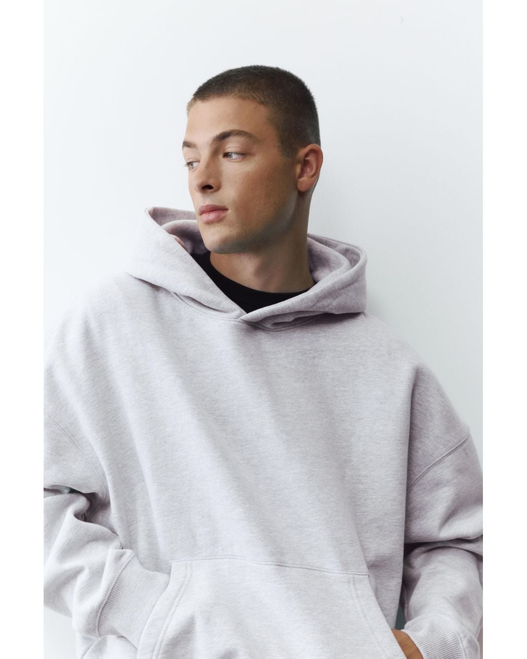 Pull&Bear Boxy Fit Hoodie in het White voor heren