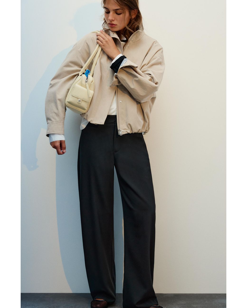Pantalon Habillé Barrel Pull&Bear en coloris Black