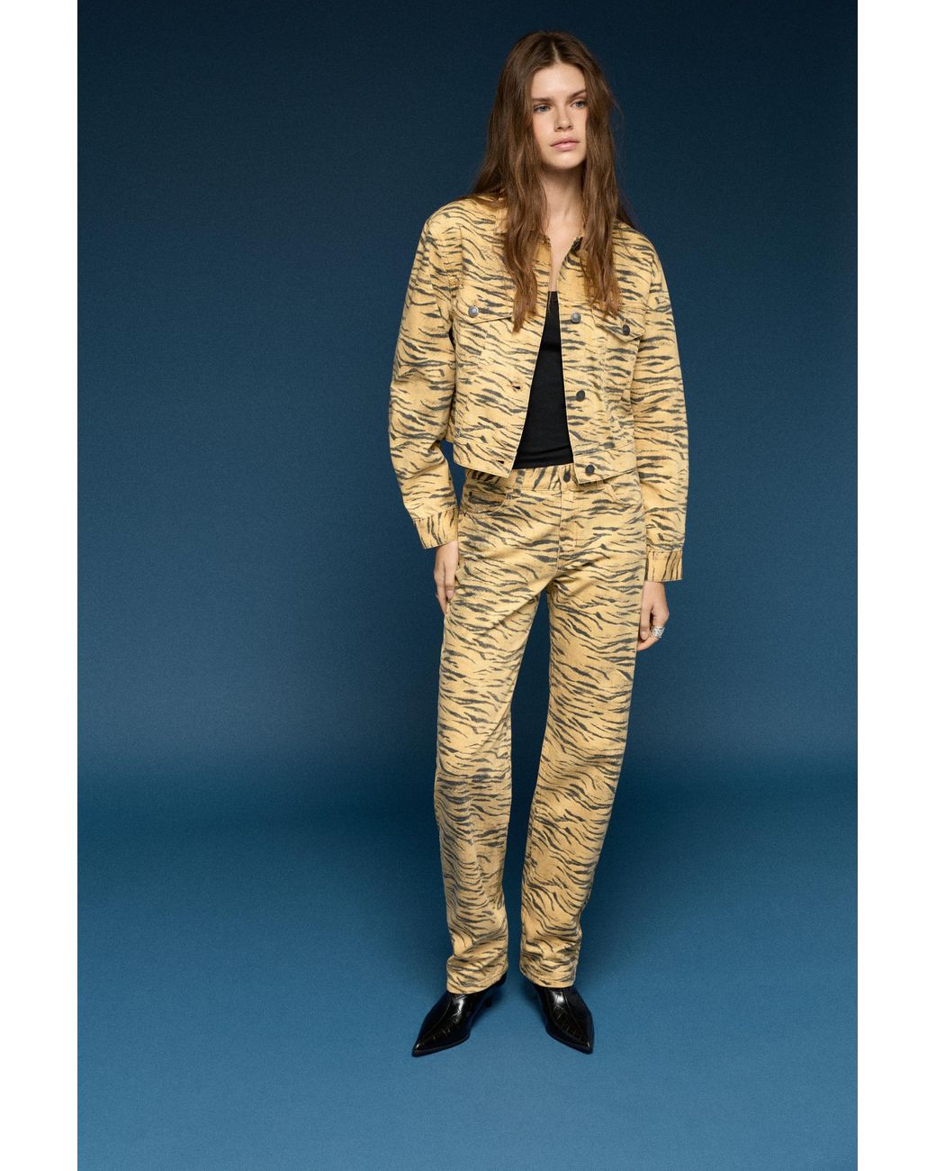 Pull&Bear Blue Animal Print Jacket