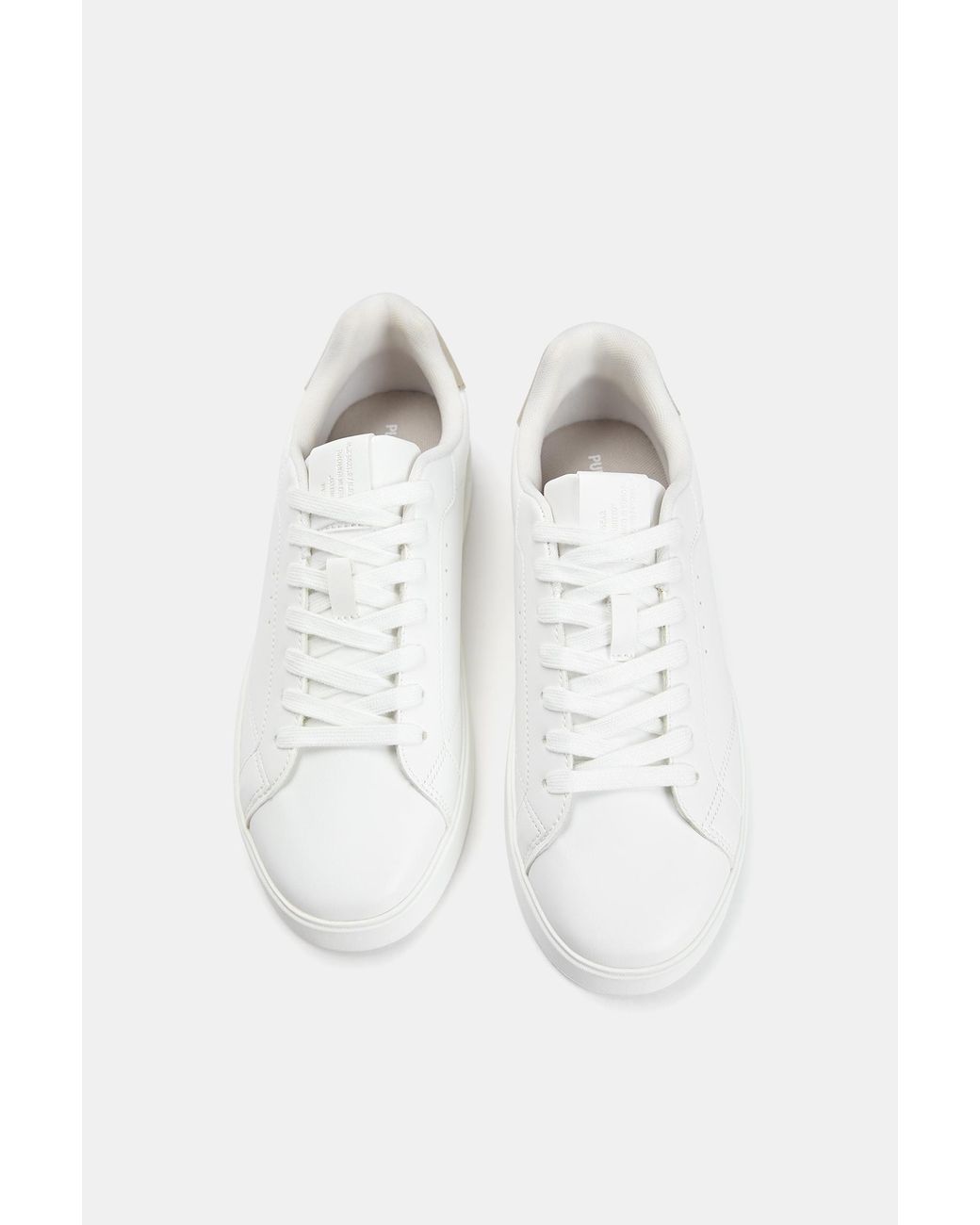 Pull&Bear Black Basic Trainers With Detail for men