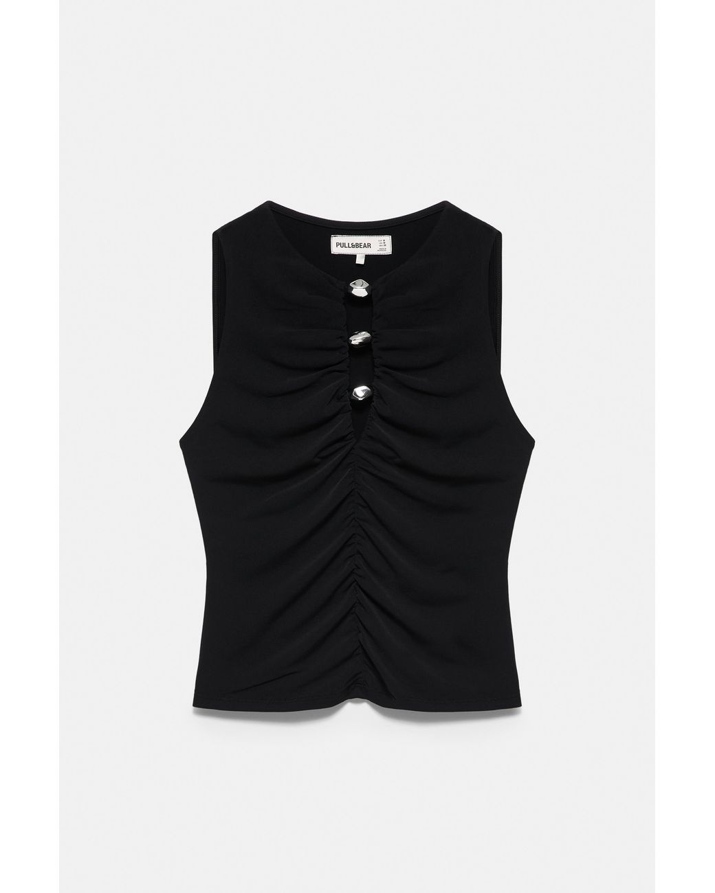Pull&Bear Blue Cut-Out Embellished Top