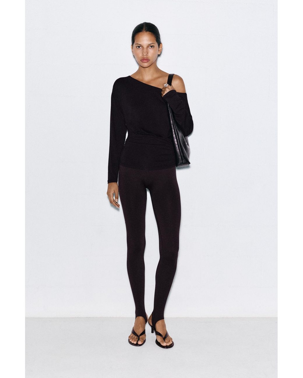 Pull&Bear Gray Asymmetric Waistband Top