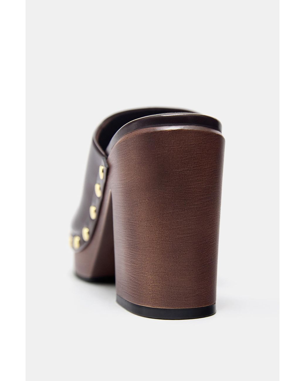 Pull&Bear Blue Heeled Clogs With Studs