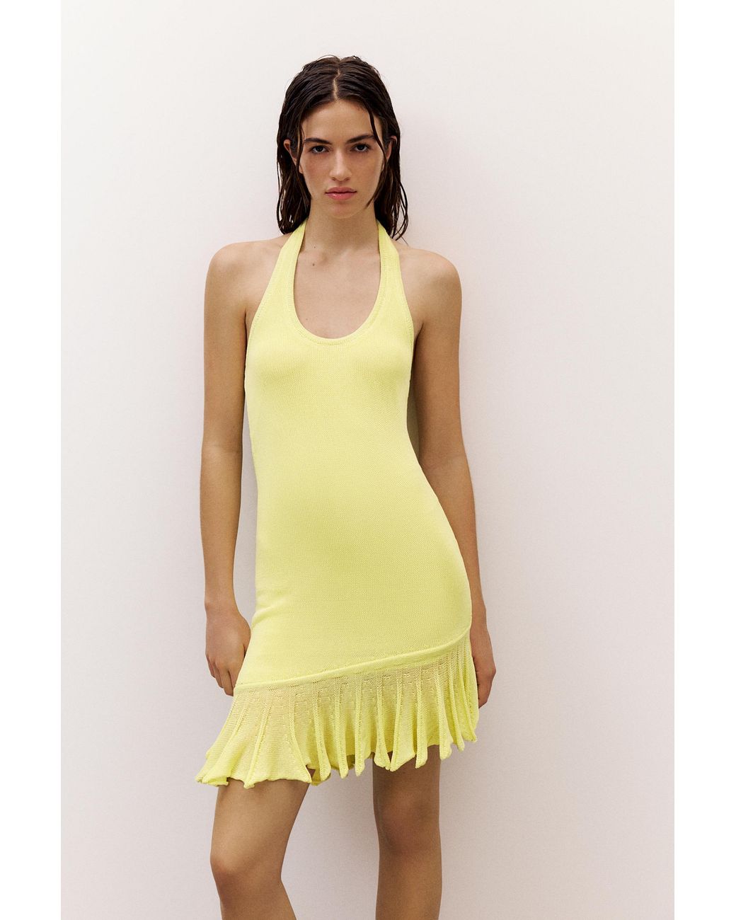 Pull&Bear Multicolor Asymmetric Knit Halter Dress