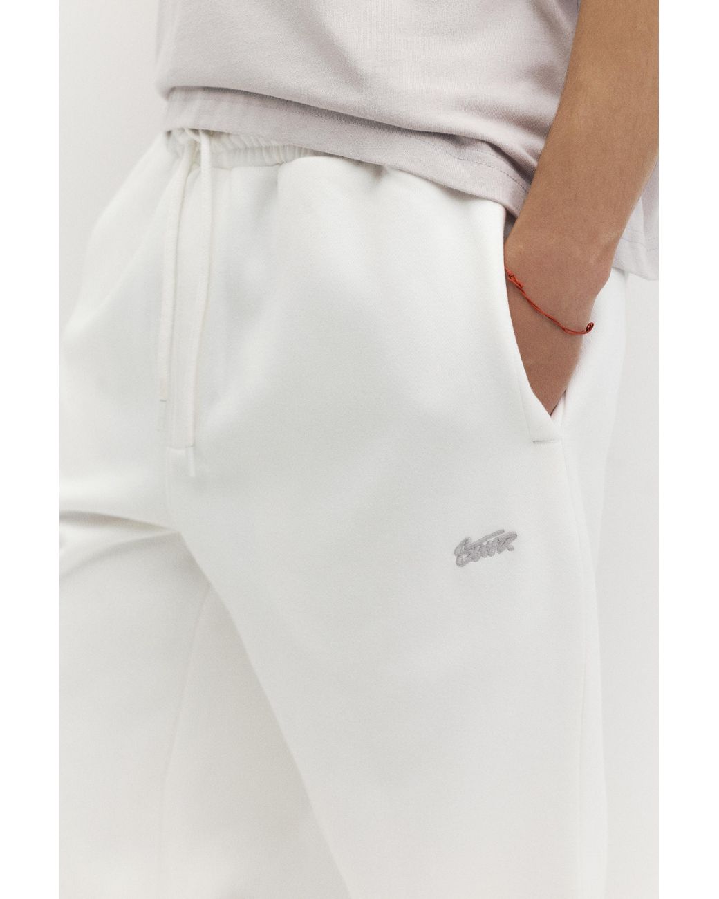 Pull&Bear White Stwd Joggers for men