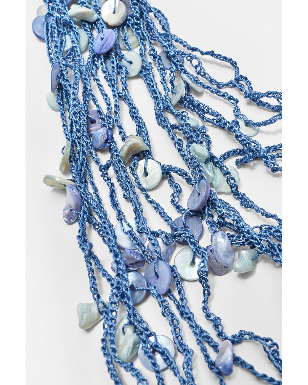 Pull&Bear Blue Mother-Of-Pearl-Effect Multi-Strand Necklace