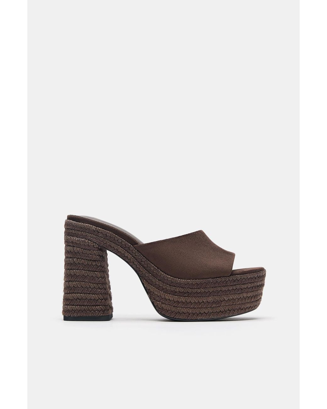 Pull&Bear Blue Jute Platform Clogs